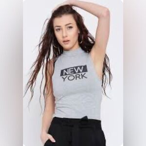 Forever 21 “New York” high neck tank top size women’s large